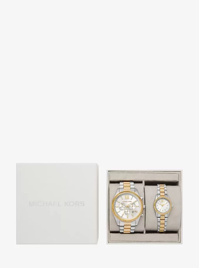 Juego de relojes bicolor Lexington para él y para ella Juego de relojes bicolor Lexington para él y para ella