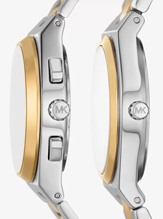 Juego de relojes Lennox Pavé bicolor para él y para ella Juego de relojes Lennox Pavé bicolor para él y para ella