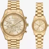 Juego de relojes Lexington para él y para ella en tono dorado