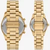 Juego de relojes Lexington para él y para ella en tono dorado