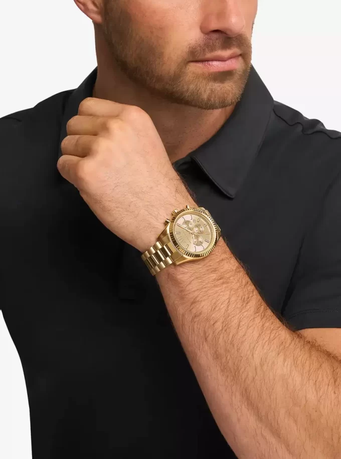 Juego de relojes Lexington para él y para ella en tono dorado