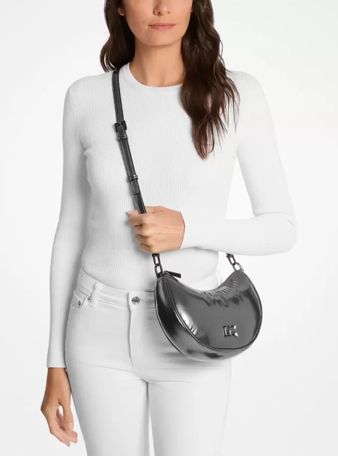 Kyla Small Puffy Metallic Convertible Pochette