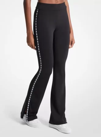 Leggings acampanados con cinta del logotipo