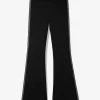 Leggings acampanados de nailon elástico con cinta con logo Leggings acampanados de nailon elástico con cinta con logo