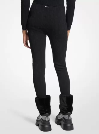 Leggings de esquí con estribo y jacquard con logotipo en relieve