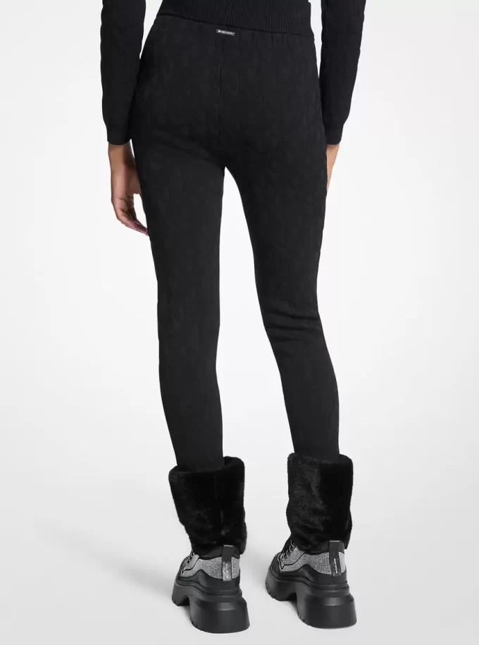Leggings de esquí con estribo y jacquard con logotipo en relieve