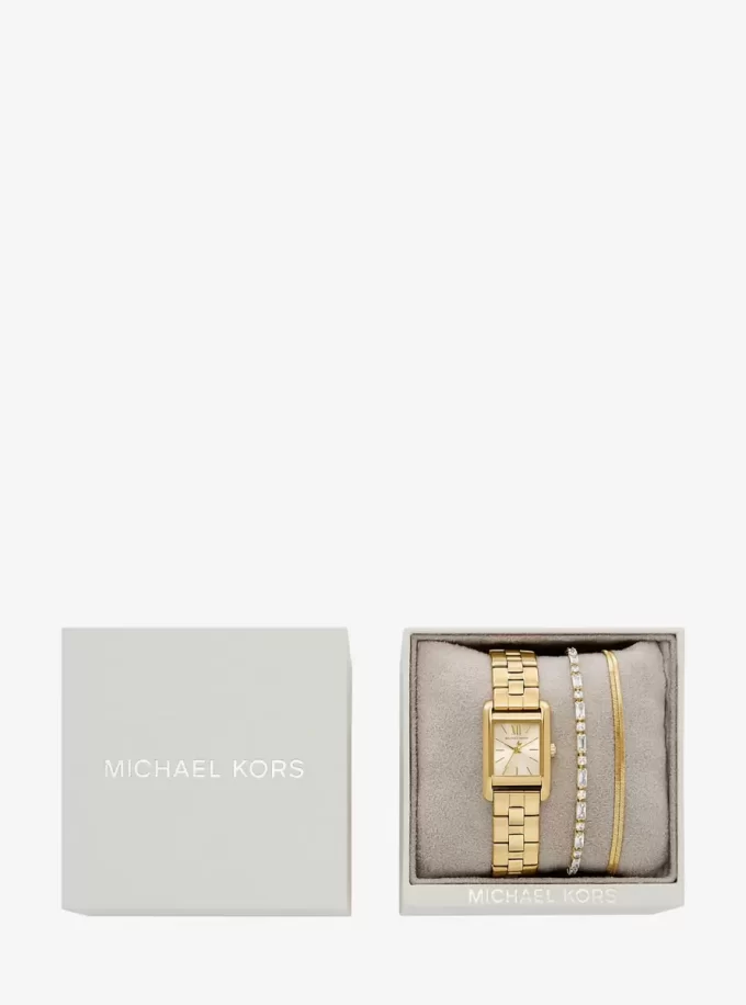Mini juego de regalo de reloj y joyas Monroe en tono dorado Mini juego de regalo de reloj y joyas Monroe en tono dorado