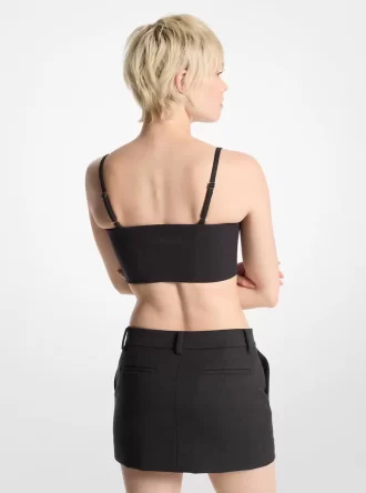 Minifalda de mezcla de lana elástica