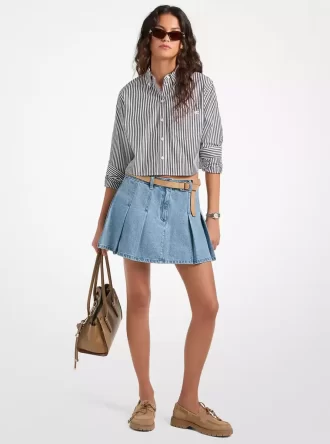 Minifalda vaquera plisada