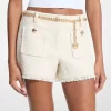 Minishorts de tweed con pestañas