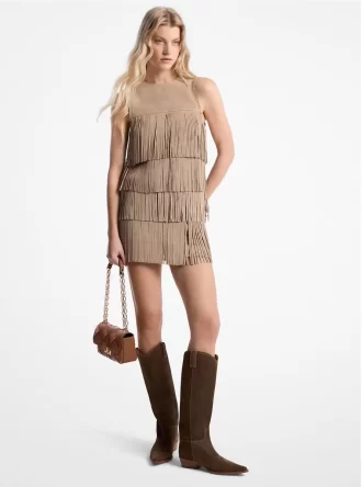 Minivestido de ante con flecos