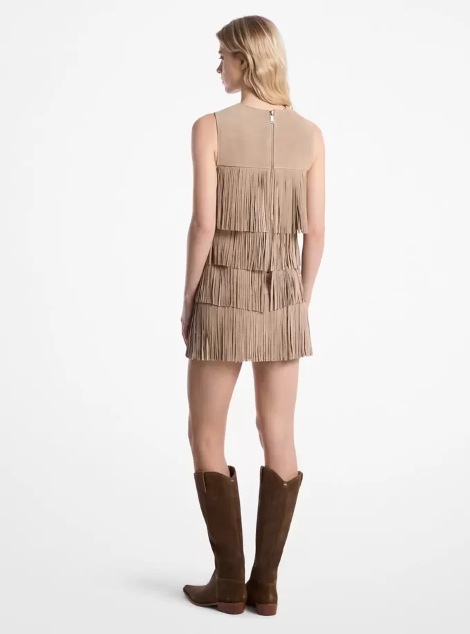 Minivestido de ante con flecos