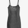 Minivestido de viscosa elástica con tachuelas