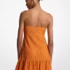 Minivestido lencero de encaje floral con cordón Minivestido lencero de encaje floral con cordón
