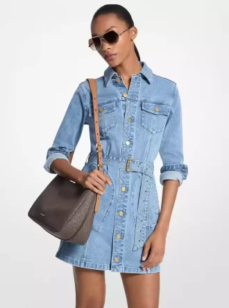 Minivestido vaquero con cinturón