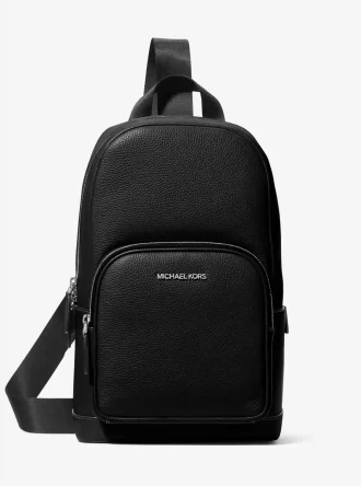 Mochila bandolera de cuero granulado Cooper