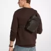 Mochila bandolera Edison de cuero de grano cruzado resistente a arañazos