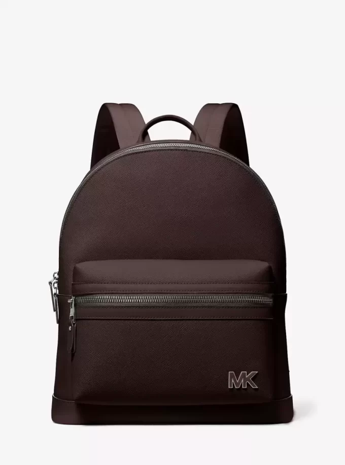 Mochila Edison de piel de grano cruzado resistente a arañazos