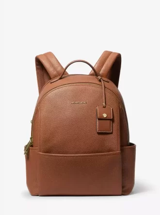 Mochila mediana de piel granulada Sable