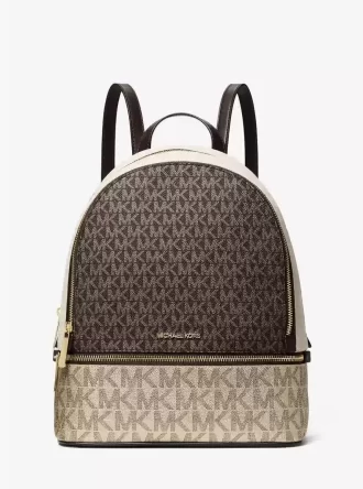 Mochila mediana Rhea con logotipo metálico de la firma