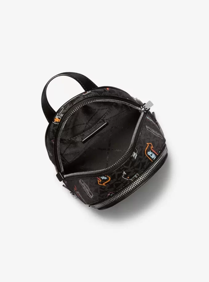 Mochila Rhea extrapequeña con logotipo de firma impreso Mochila Rhea extrapequeña con logotipo de firma impreso