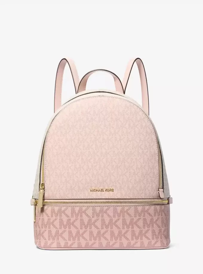 Mochila Rhea mediana con logo de la firma y bloques de color Mochila Rhea mediana con logo de la firma y bloques de color
