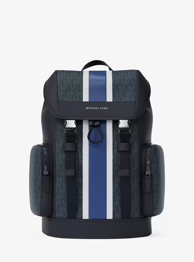 Mochila urbana mediana con logo de la firma Cooper a rayas Mochila urbana mediana con logo de la firma Cooper a rayas