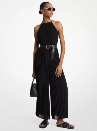 Mono halter plisado de georgette