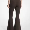 Pantalón acampanado de crepé elástico