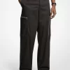Pantalón cargo de pierna ancha con cremallera