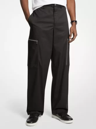 Pantalón cargo de pierna ancha con cremallera