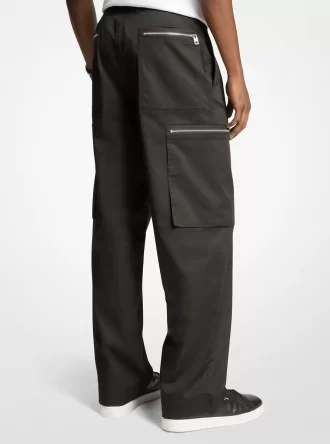Pantalón cargo de pierna ancha con cremallera