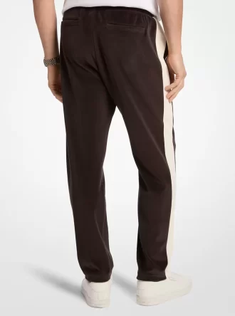 Pantalón deportivo de terciopelo a rayas