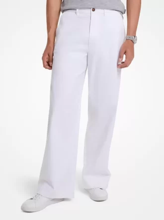 Pantalones anchos de algodón elástico