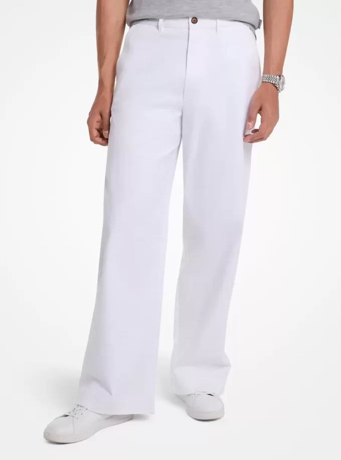 Pantalones anchos de algodón elástico Pantalones anchos de algodón elástico