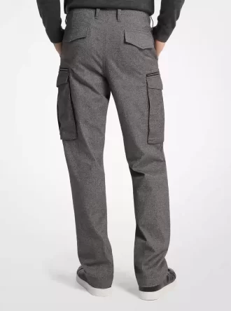 Pantalones cargo de algodón con cremallera y diseño de pata de gallo