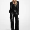Pantalones cargo de georgette con lentejuelas Pantalones cargo de georgette con lentejuelas