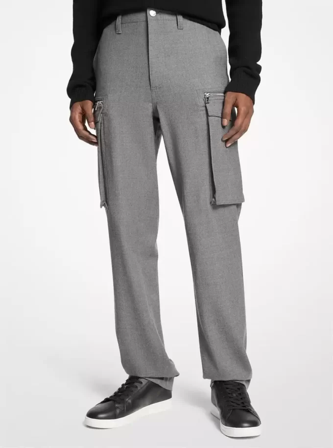 Pantalones cargo de lana elástica Pantalones cargo de lana elástica
