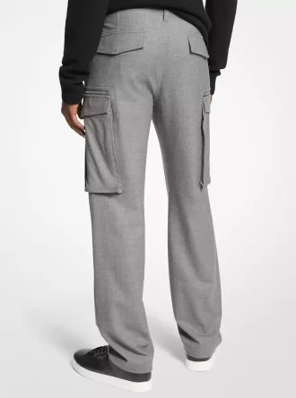 Pantalones cargo de lana elástica