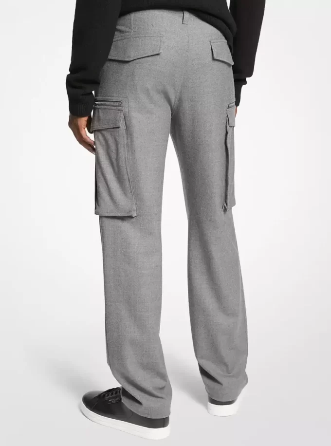 Pantalones cargo de lana elástica Pantalones cargo de lana elástica