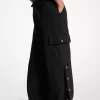 Pantalones cargo de pierna ancha de crepé elástico Pantalones cargo de pierna ancha de crepé elástico