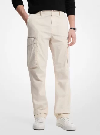 Pantalones cargo de popelina de algodón elástico