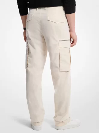 Pantalones cargo de popelina de algodón elástico