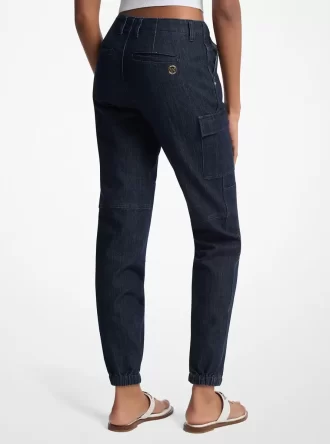 Pantalones cargo vaqueros elásticos lavados