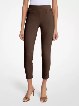 Pantalones con cremallera de mezcla de viscosa