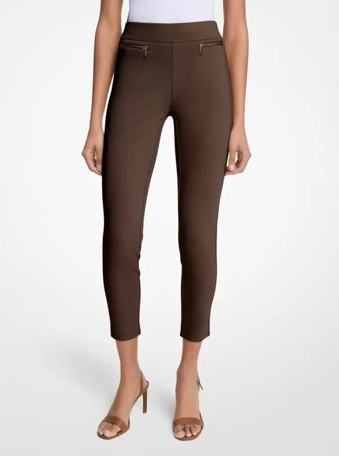 Pantalones con cremallera de mezcla de viscosa Pantalones con cremallera de mezcla de viscosa