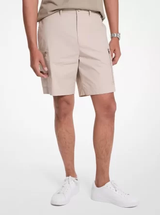Pantalones cortos cargo con cremallera de popelina de algodón