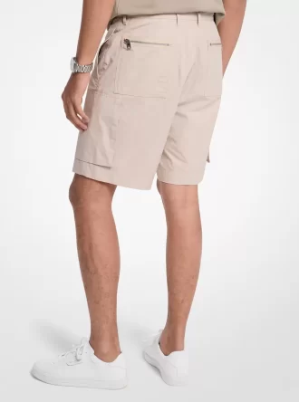 Pantalones cortos cargo con cremallera de popelina de algodón