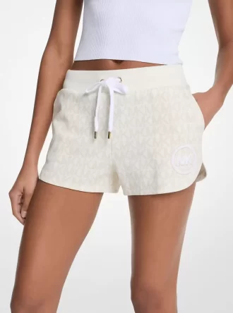 Pantalones cortos de mezcla de algodón con estampado de logotipo Pantalones cortos de mezcla de algodón con estampado de logotipo