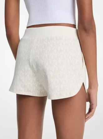 Pantalones cortos de mezcla de algodón con estampado de logotipo Pantalones cortos de mezcla de algodón con estampado de logotipo